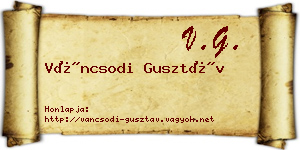 Váncsodi Gusztáv névjegykártya